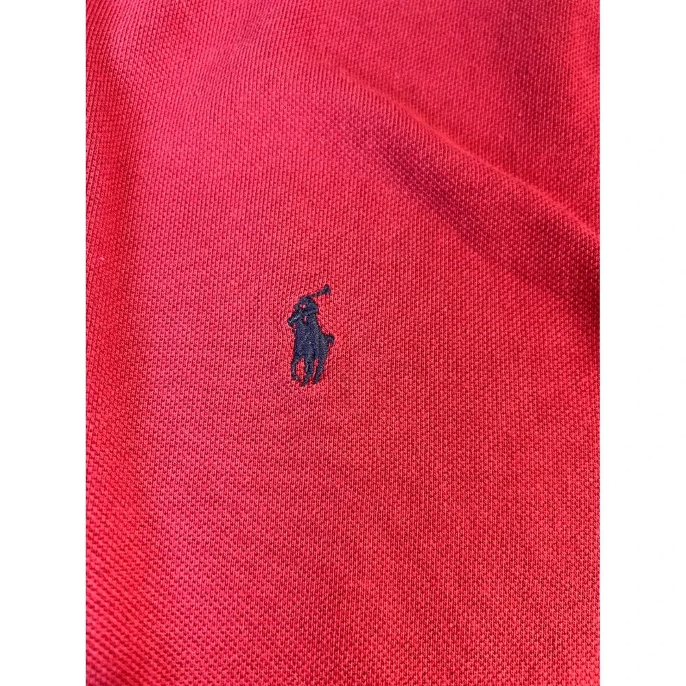 Polo Ralph Lauren Shirt  Mens Medium Red Pique Short Sleeve Pony Logo Cotton